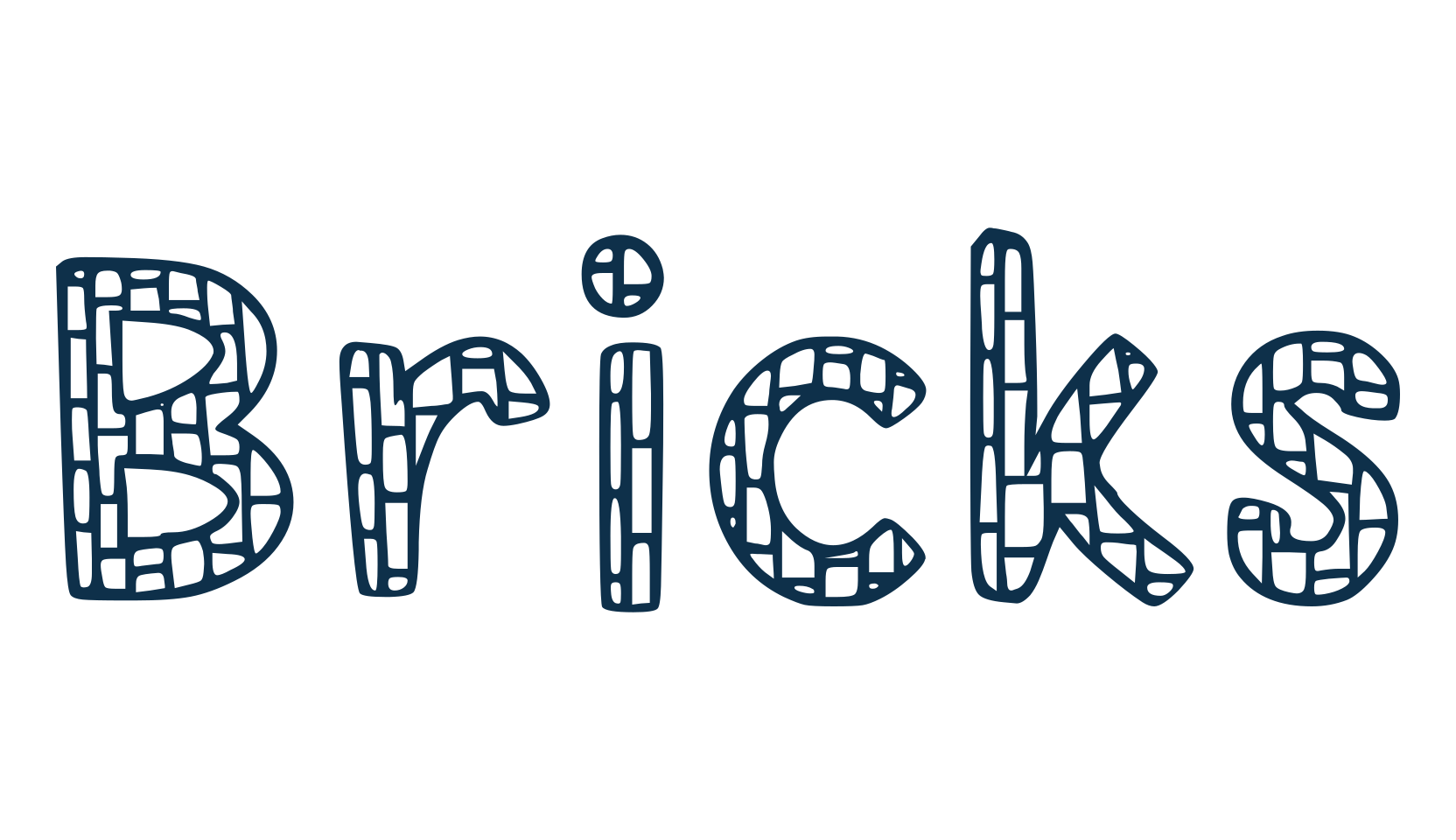 Bricks, fancy decorative font preview