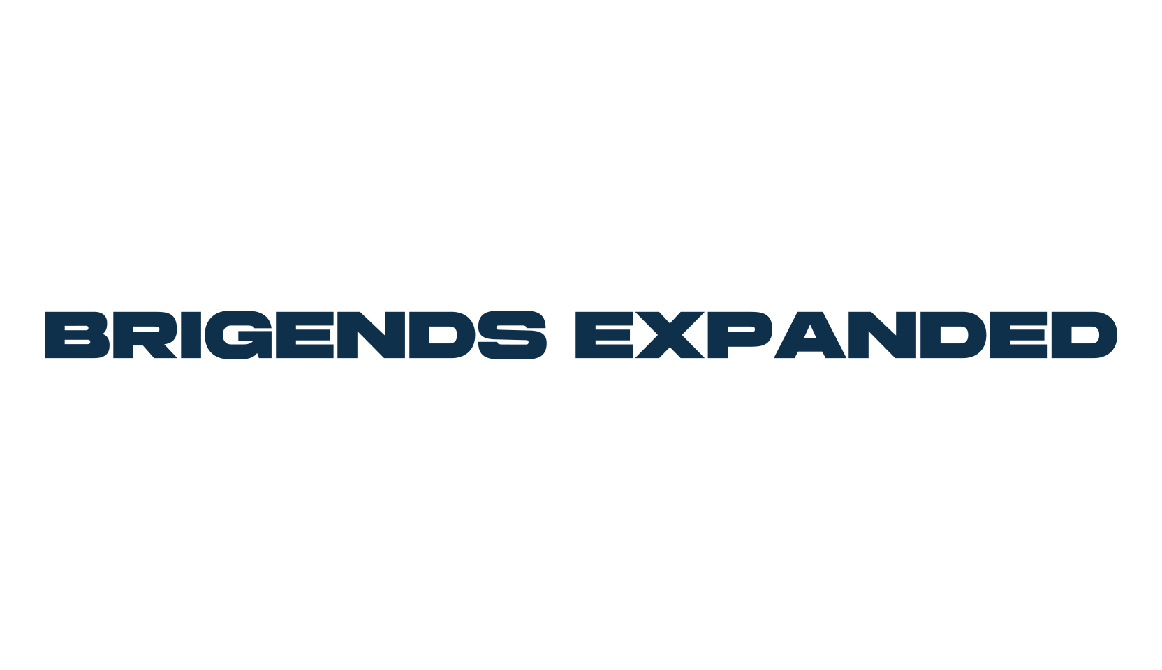 Brigends Expanded, basic sans serif font preview