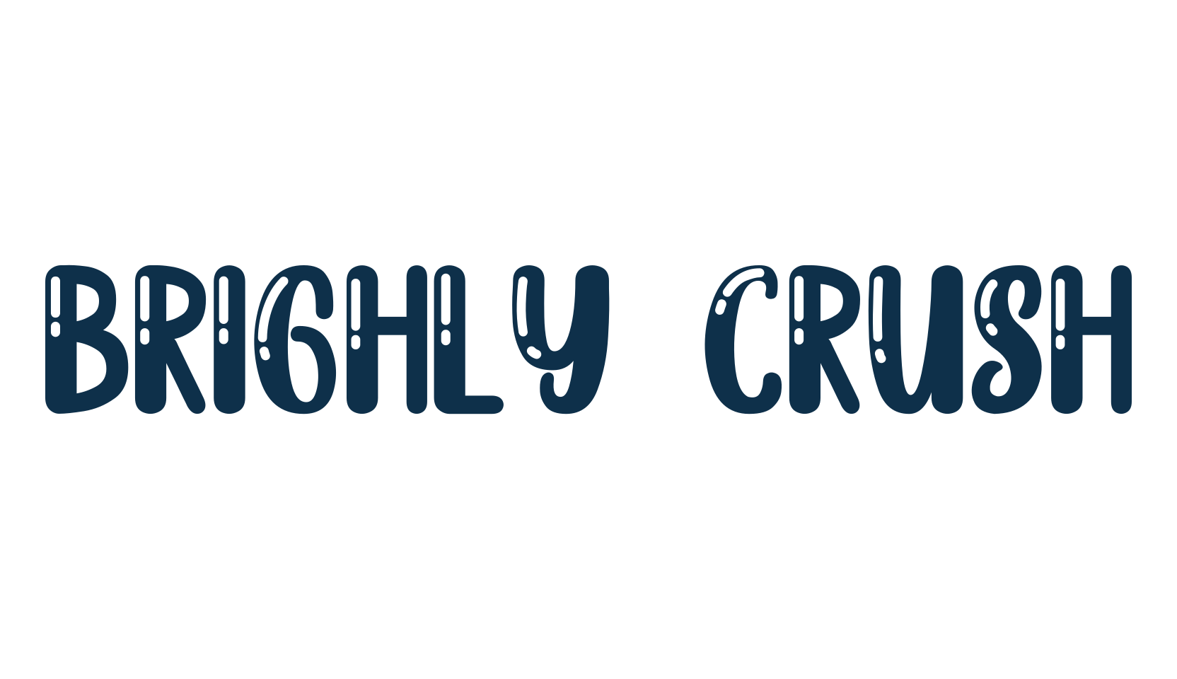 Brighly Crush, cartoon font preview