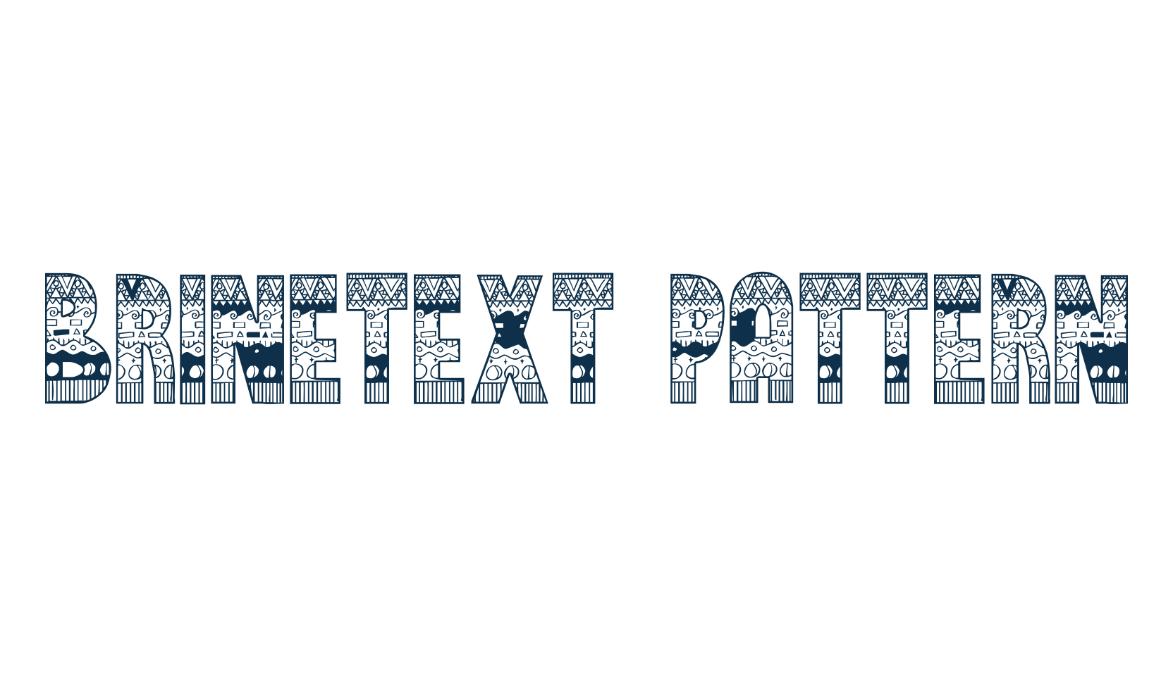 Brinetext Pattern, fancy decorative font preview