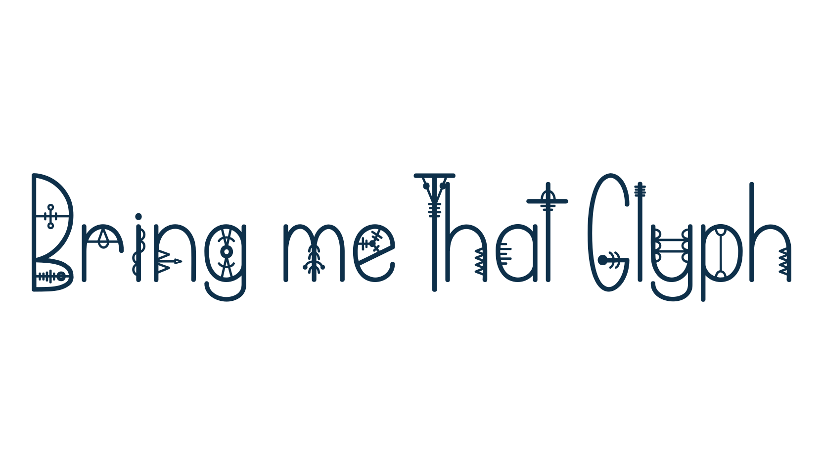 Bring me That Glyph, decorative font preview