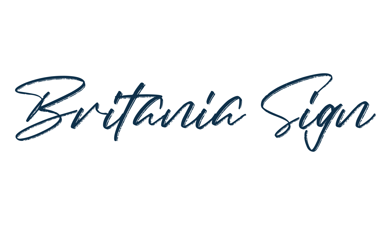 Britania Sign, brush font preview
