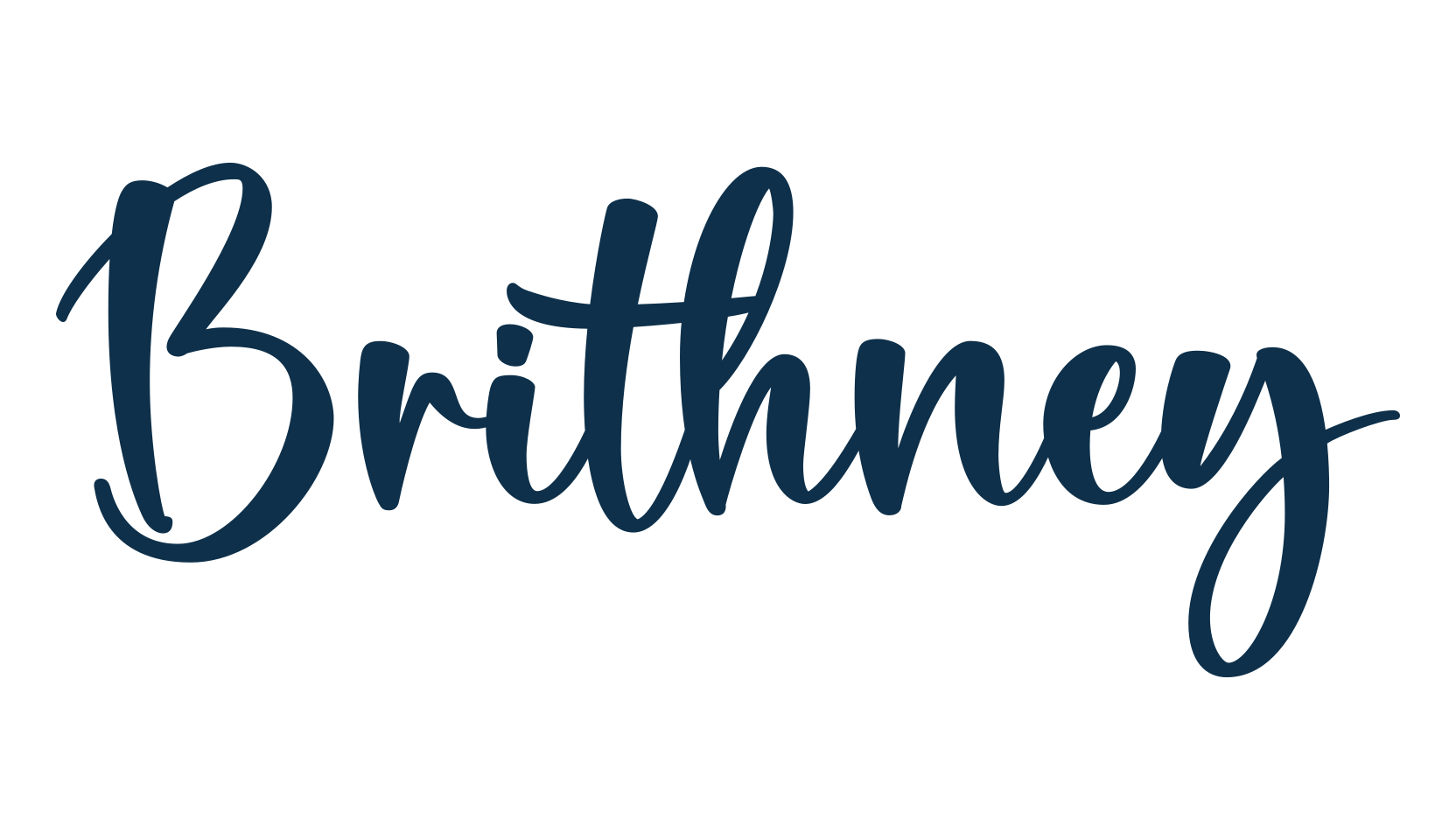 Brithney, script handwritten fancy decorative calligraphy font preview