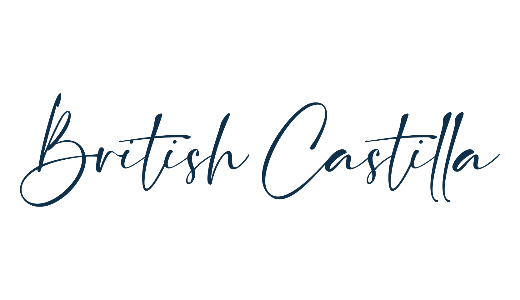British Castilla, script handwritten fancy decorative calligraphy font preview