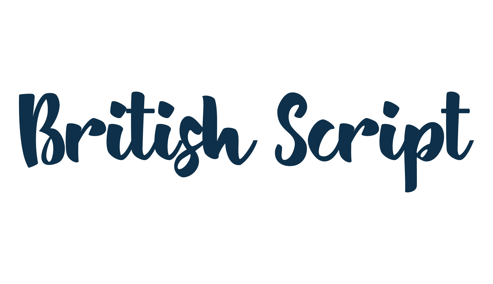 British Script, brush font preview