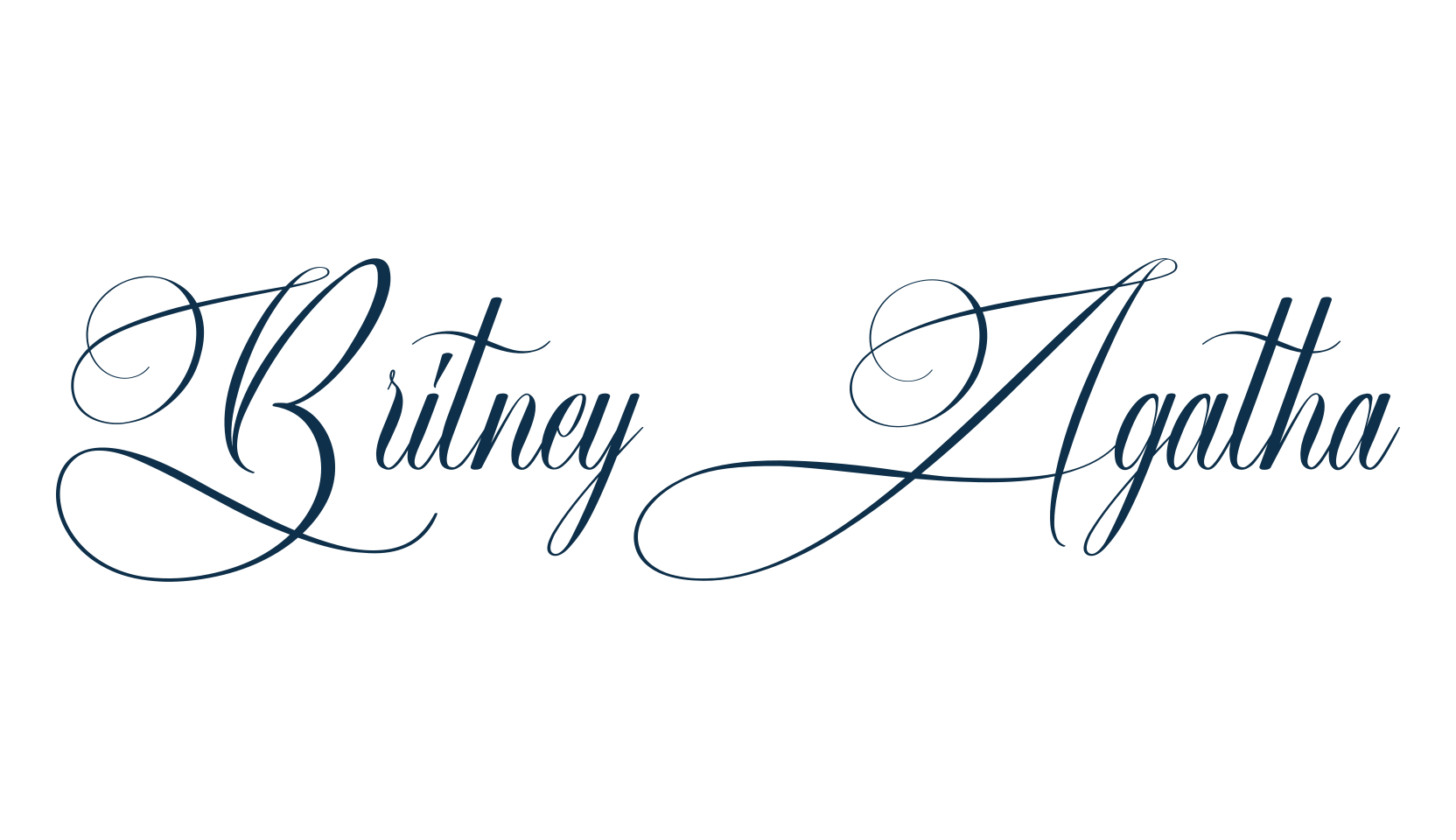Britney Agatha, calligraphy font preview