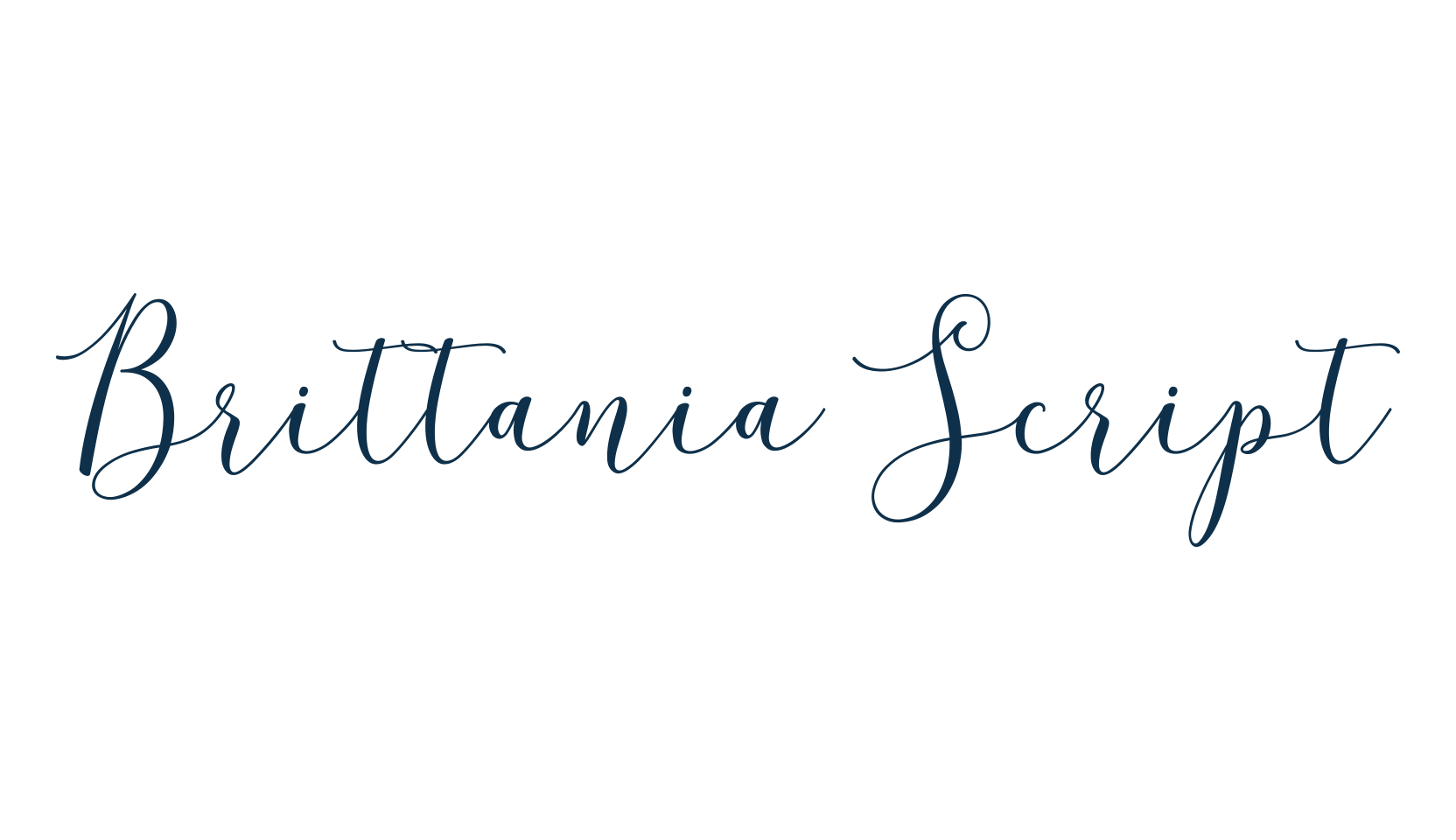 Brittania Script, calligraphy font preview