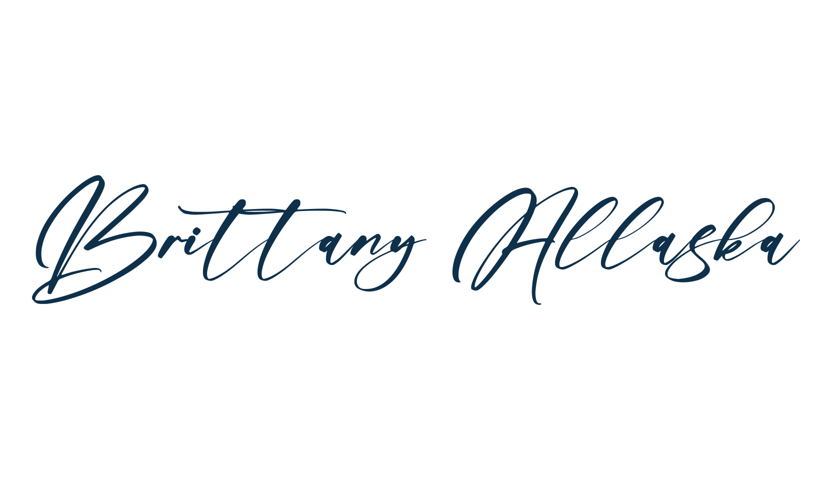 Brittany Allaska, script handwritten fancy decorative calligraphy font preview