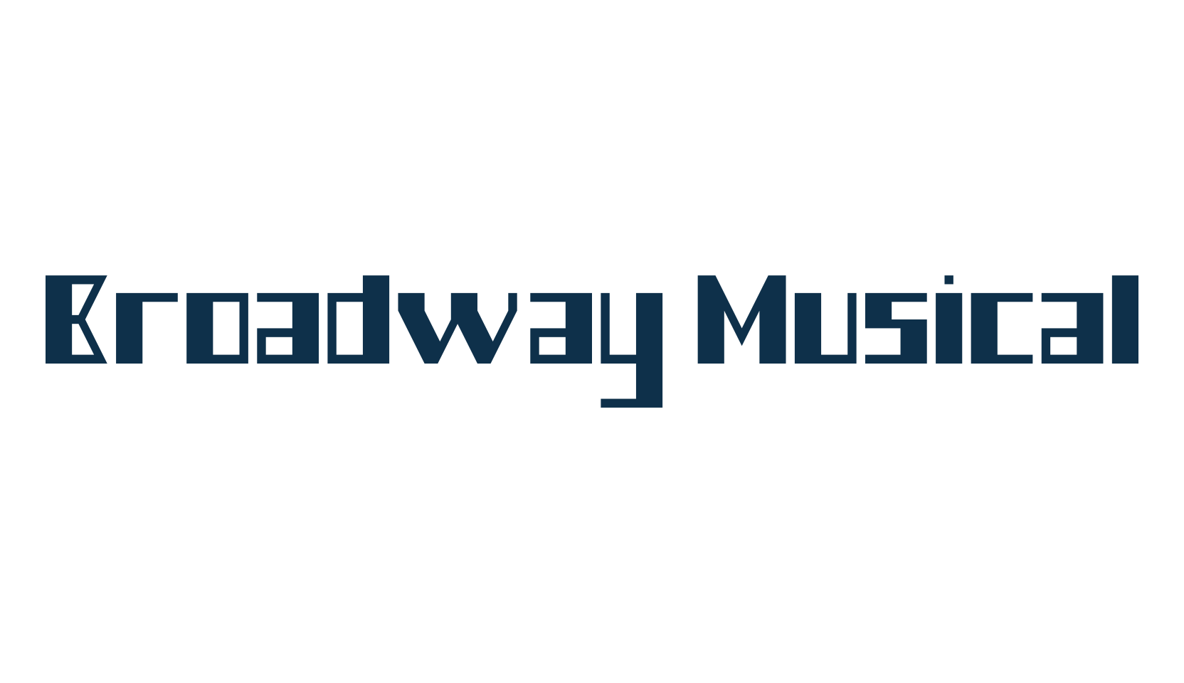 Broadway Musical, techno square sci-fi font preview