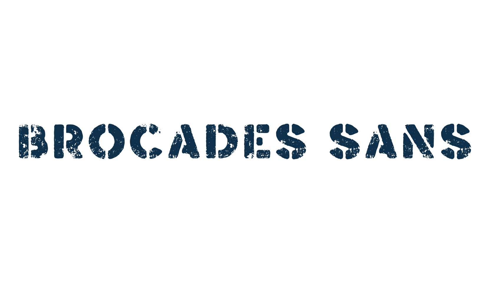 Brocades Sans, stencil, army font preview
