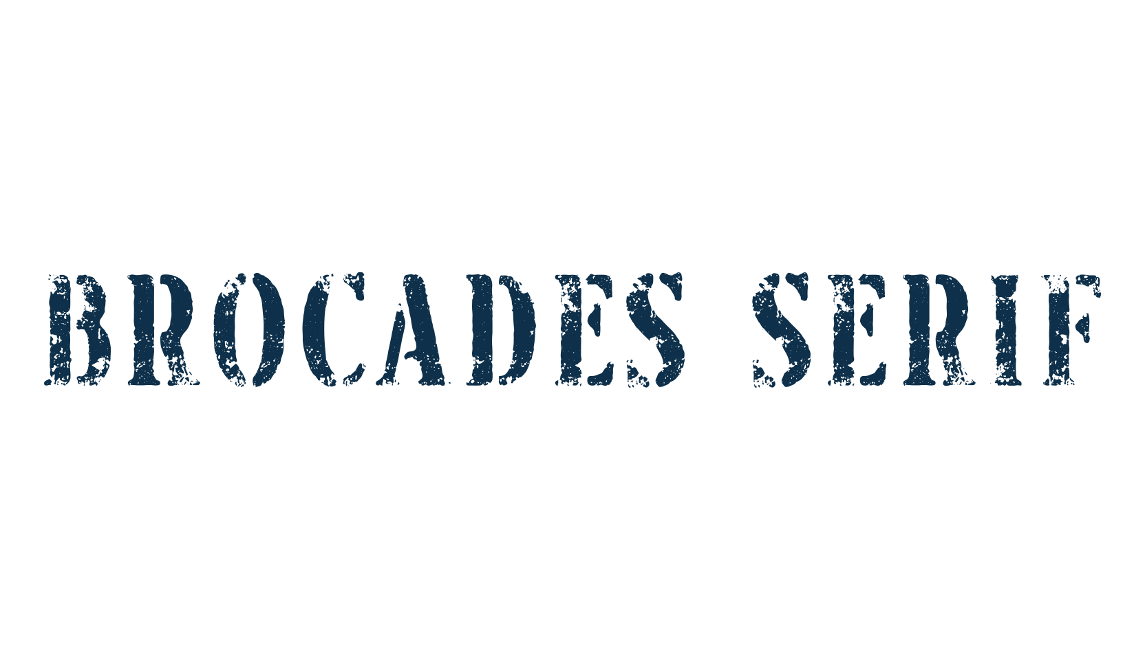 Brocades Serif, stencil, army font preview