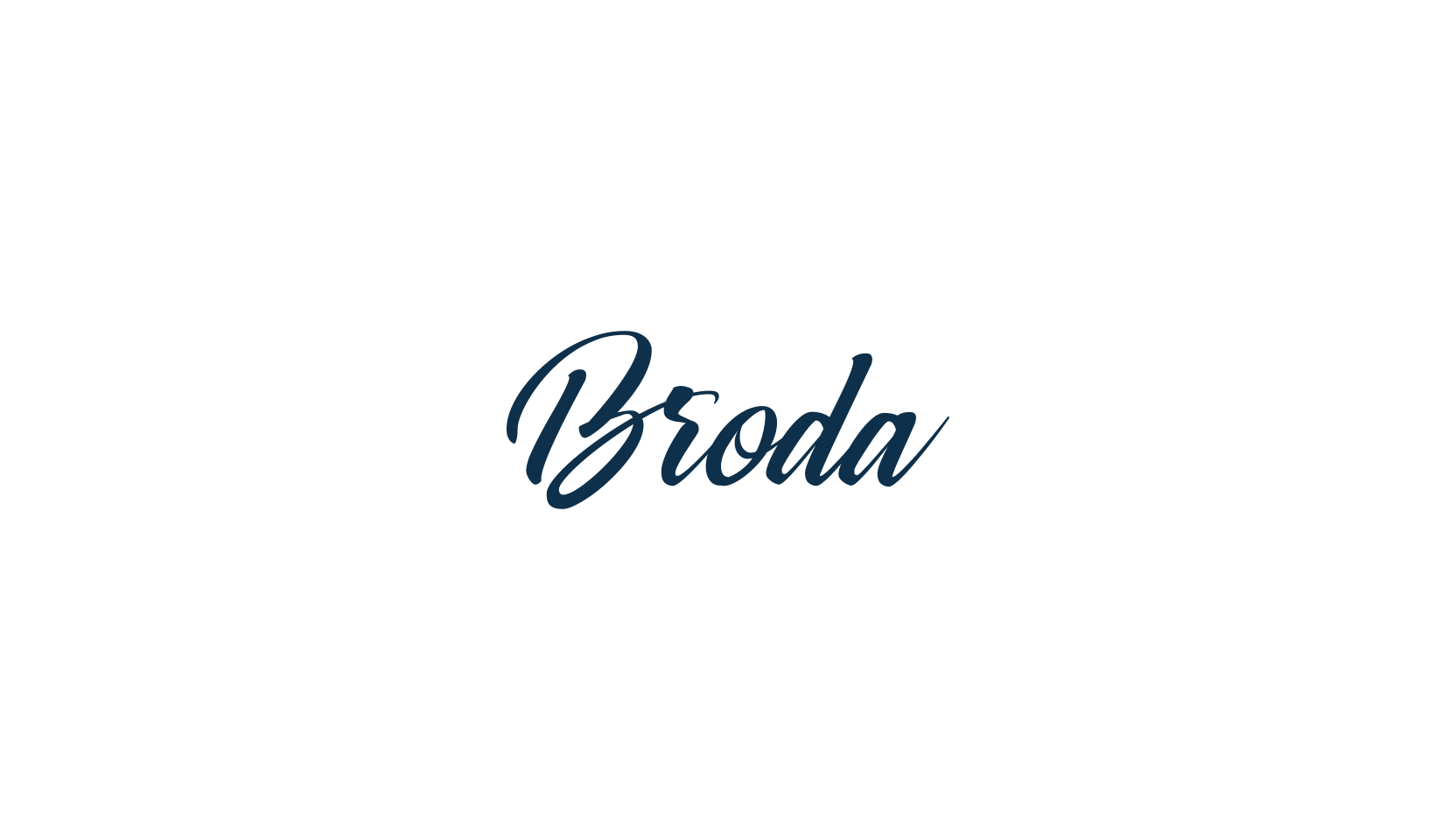 Broda, script brush fancy decorative calligraphy font preview