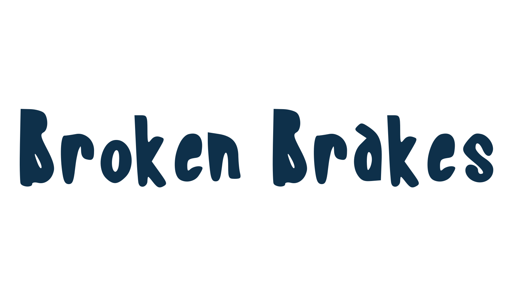 Broken Brakes, various font preview