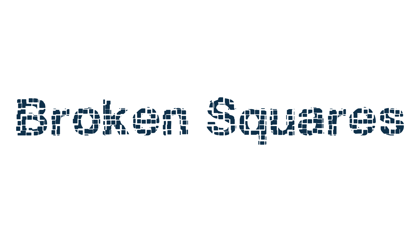 Broken Squares, fancy distorted decorative font preview