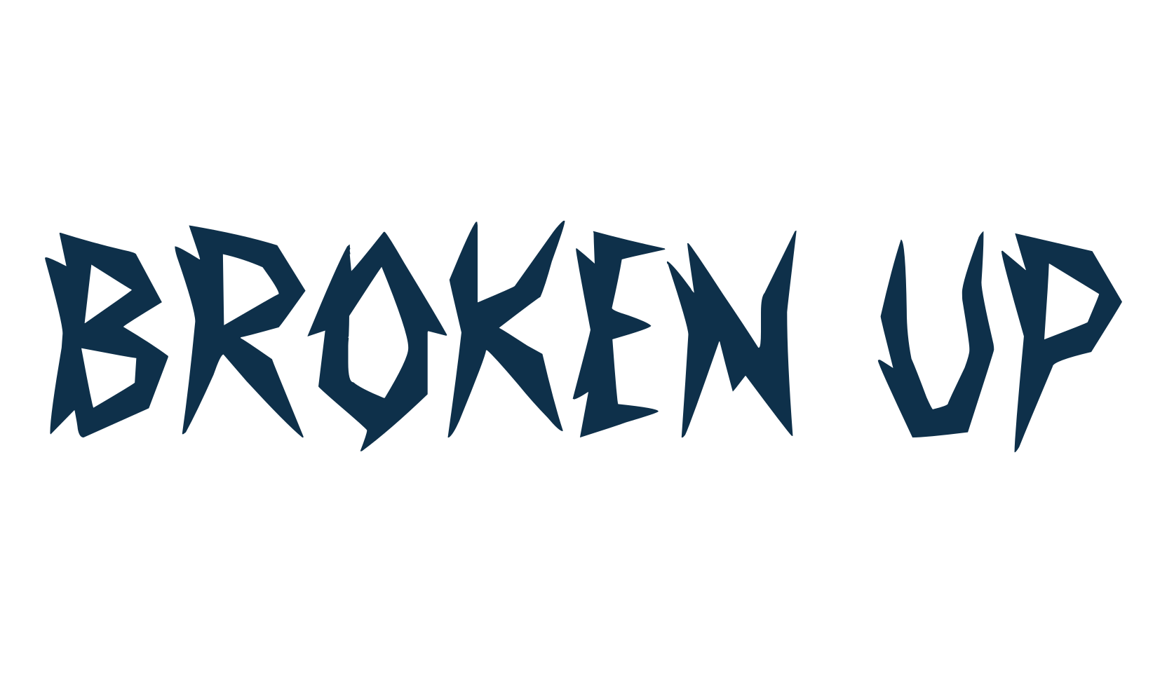 Broken Up, gothic modern font preview