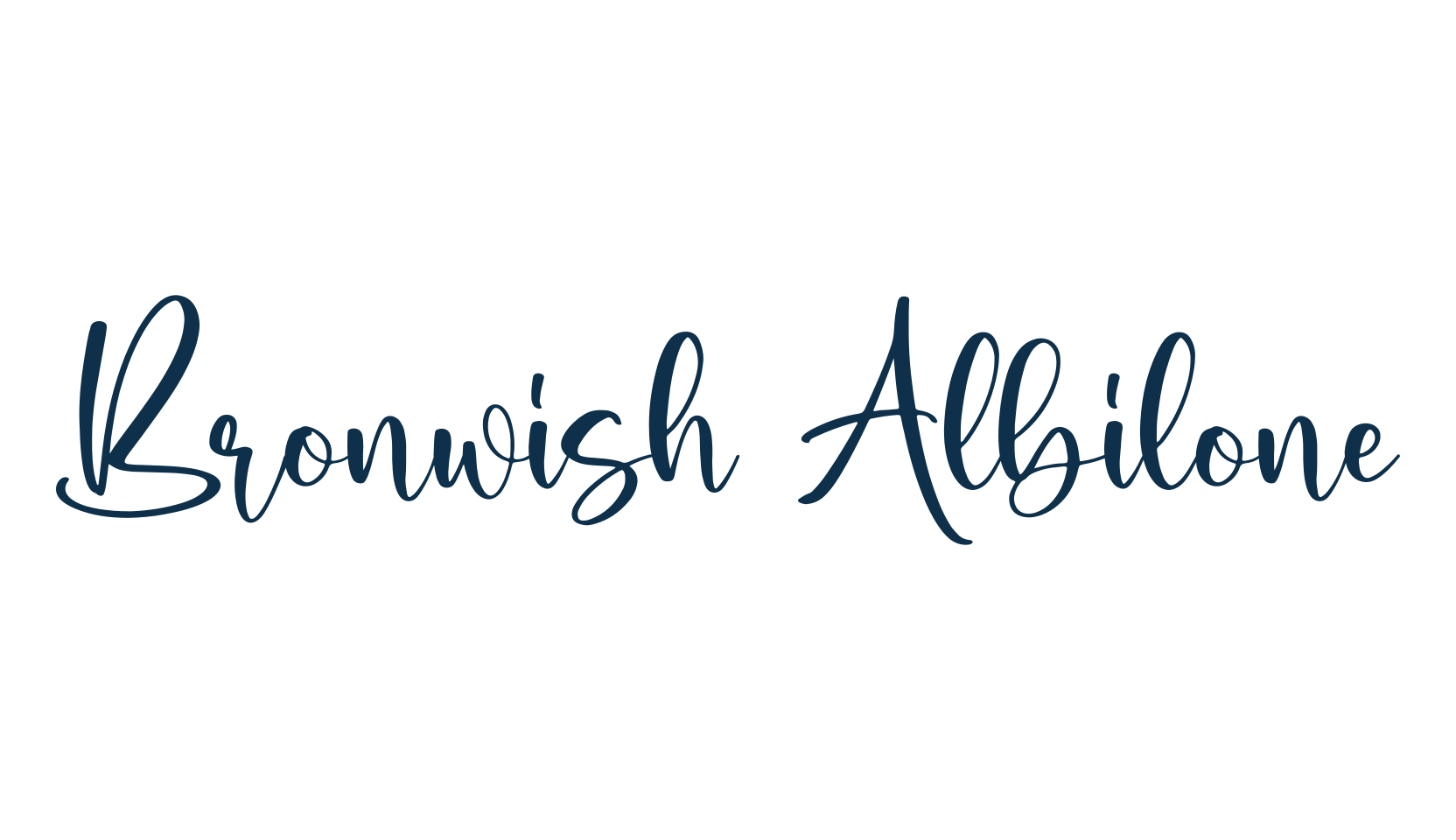 Bronwish Albilone, script handwritten fancy decorative calligraphy font preview