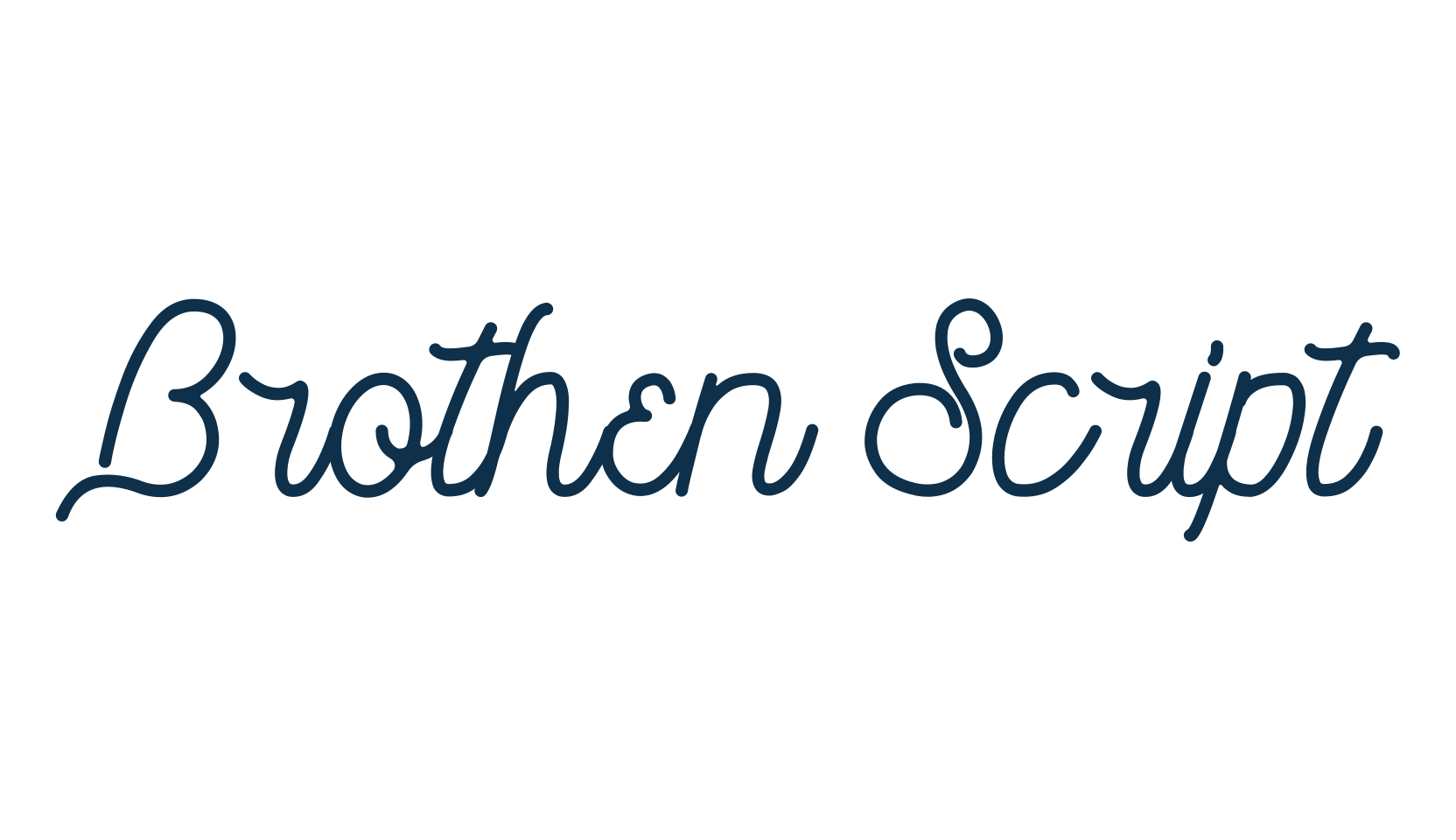 Brothen Script, fancy various decorative script calligraphy font preview