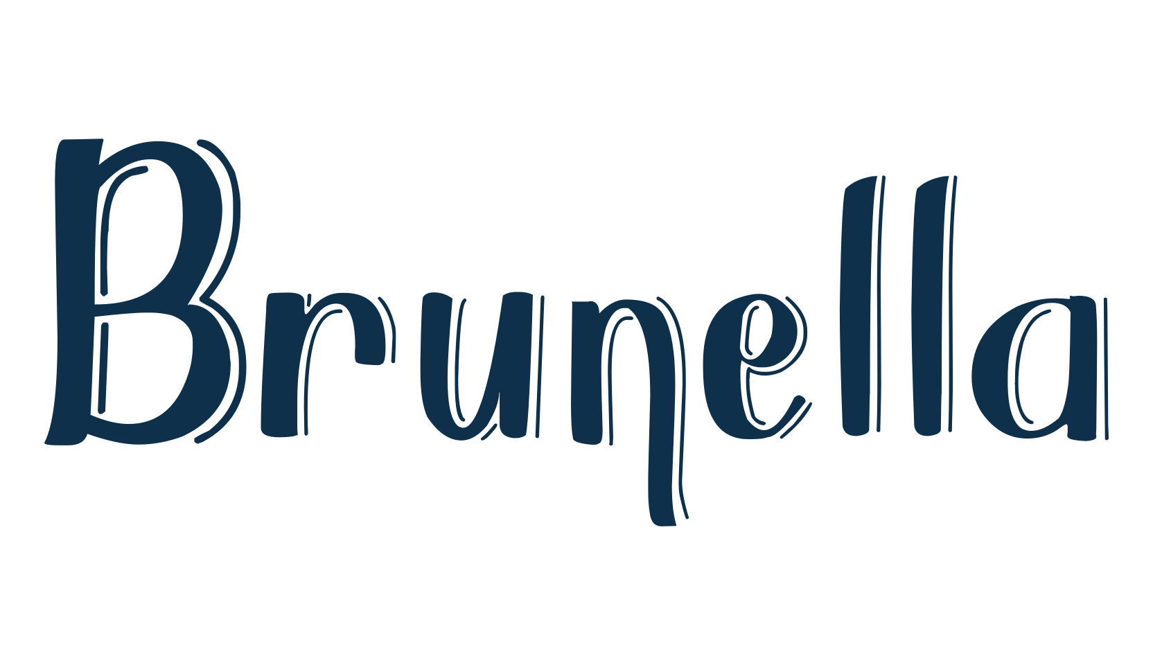Brunella (brunella), fancy various decorative font preview