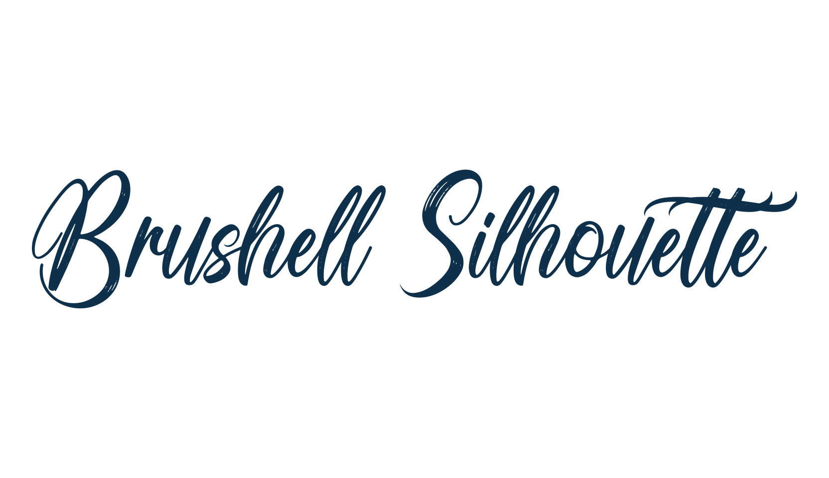 Brushell Silhouette, script brush fancy decorative calligraphy font preview