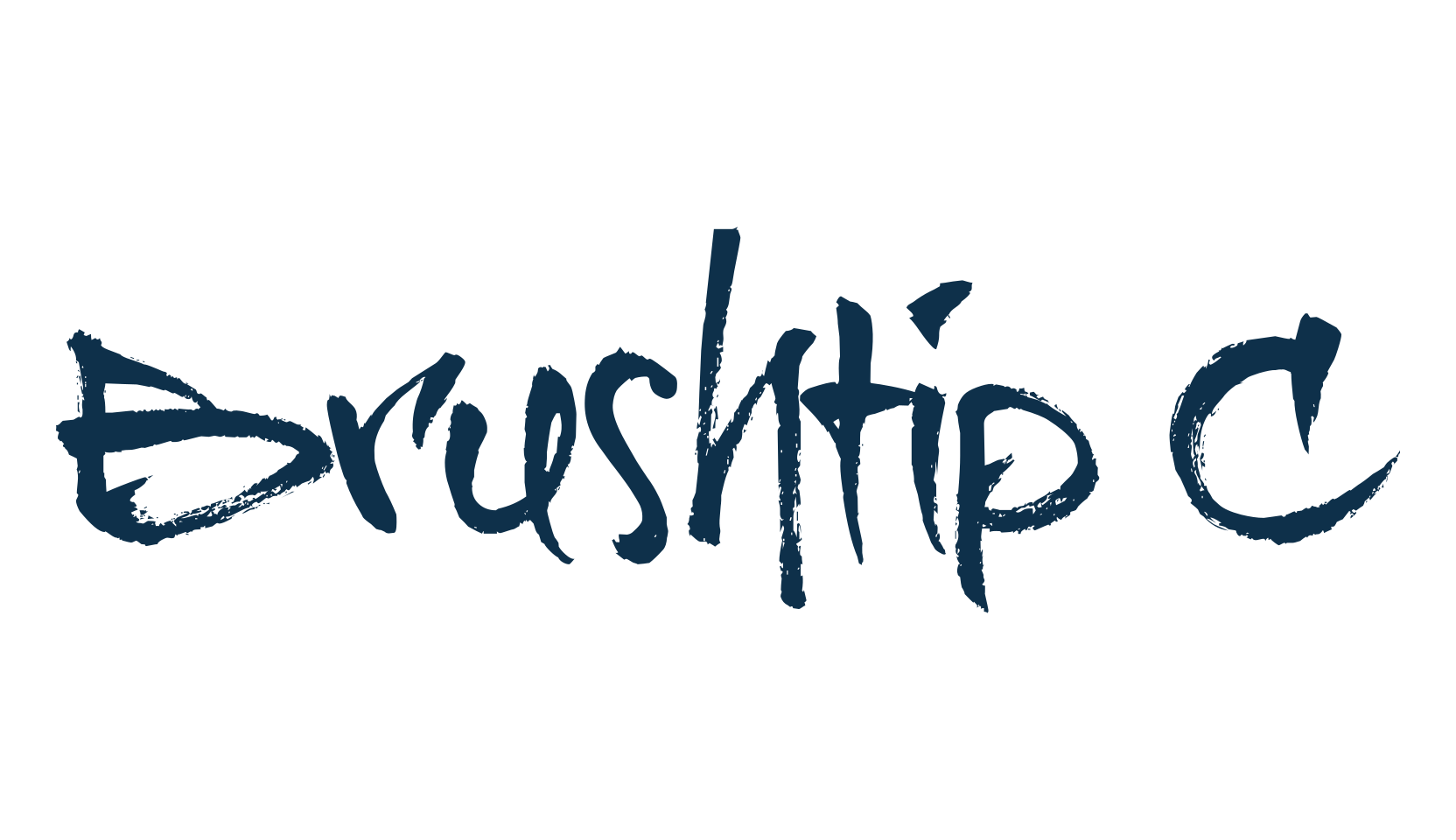 Brushtip C, brush font preview