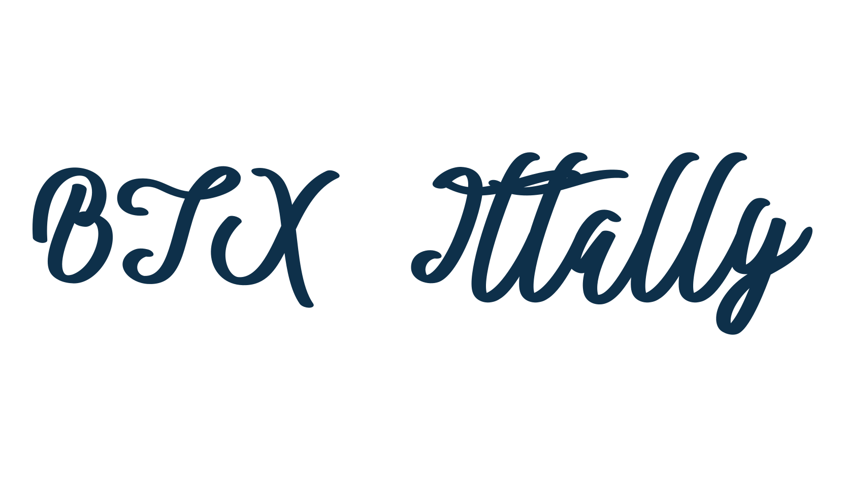 BTX Ittally, script handwritten fancy decorative calligraphy font preview