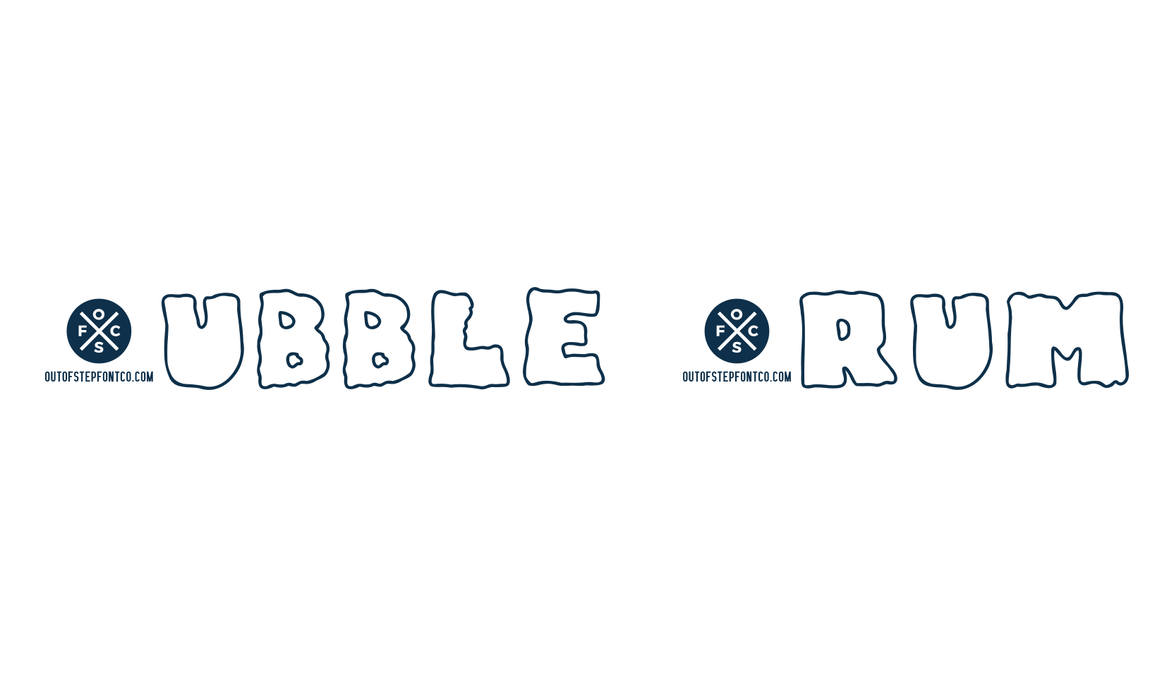 Bubble Frum, cartoon font preview
