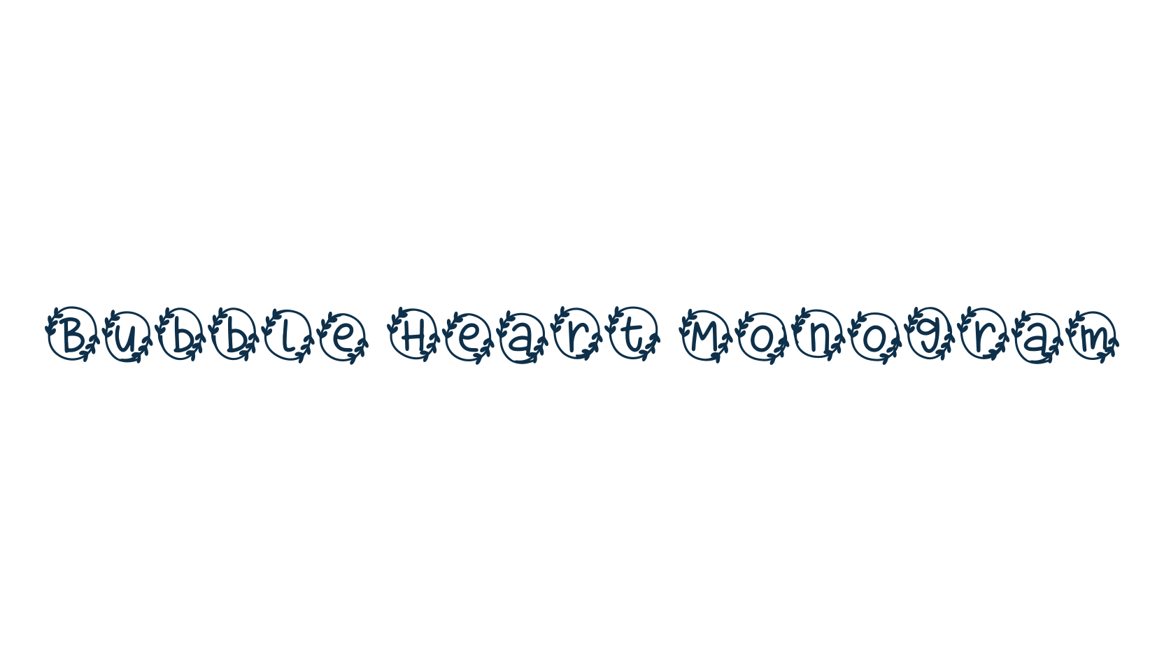 Bubble Heart Monogram, fancy decorative font preview