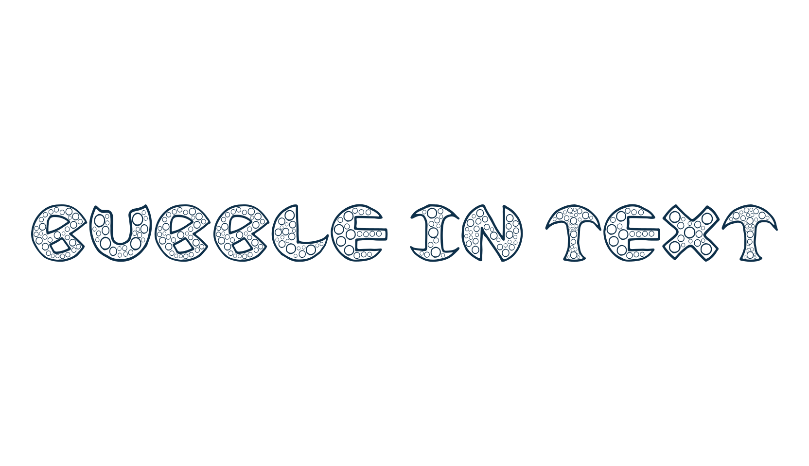 Bubble In Text, fancy decorative font preview