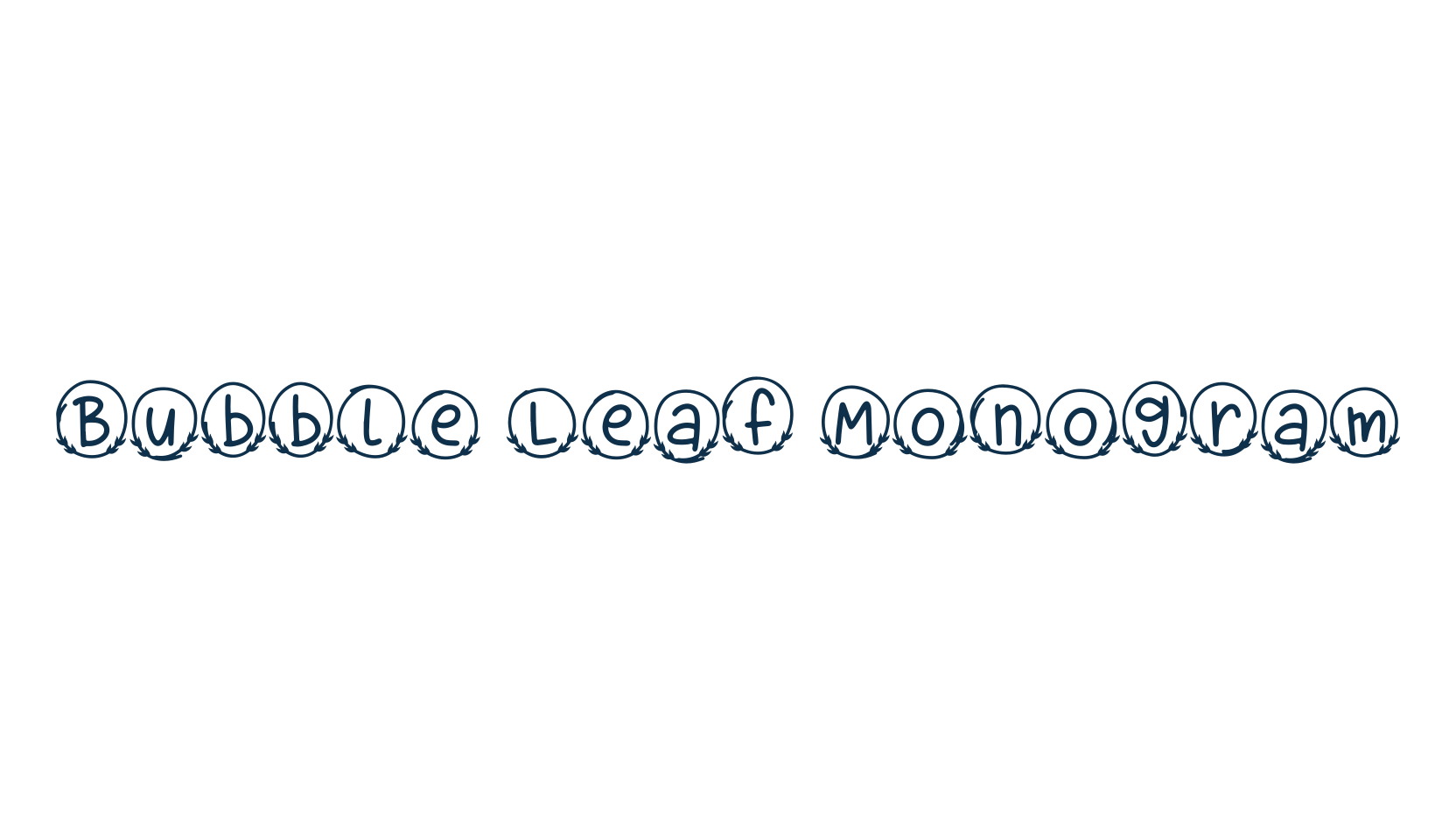 Bubble Leaf Monogram, fancy decorative font preview
