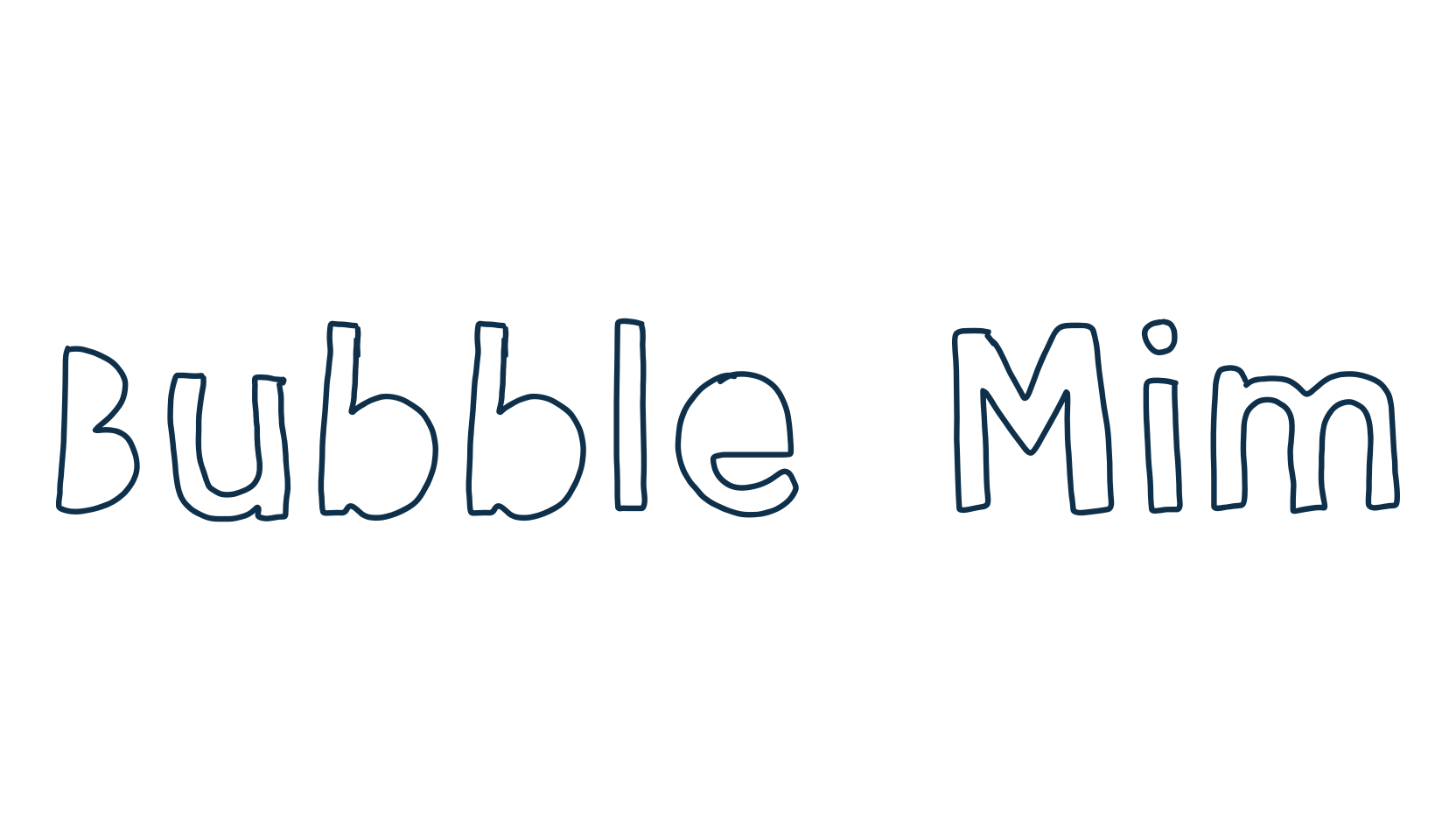 Bubble Mim, fancy cartoon decorative font preview