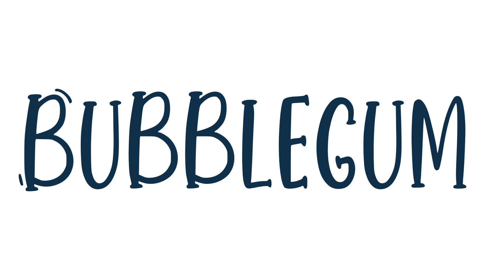 Bubblegum (bubblegum-3), cartoon font preview