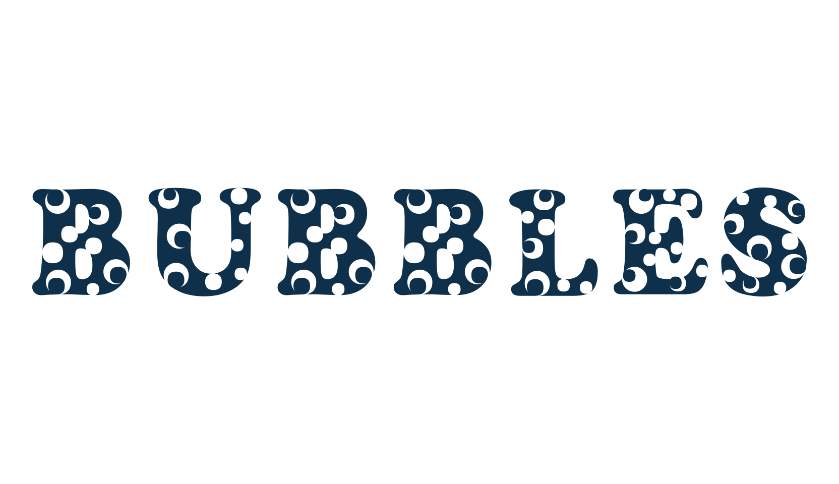 Bubbles, decorative font preview
