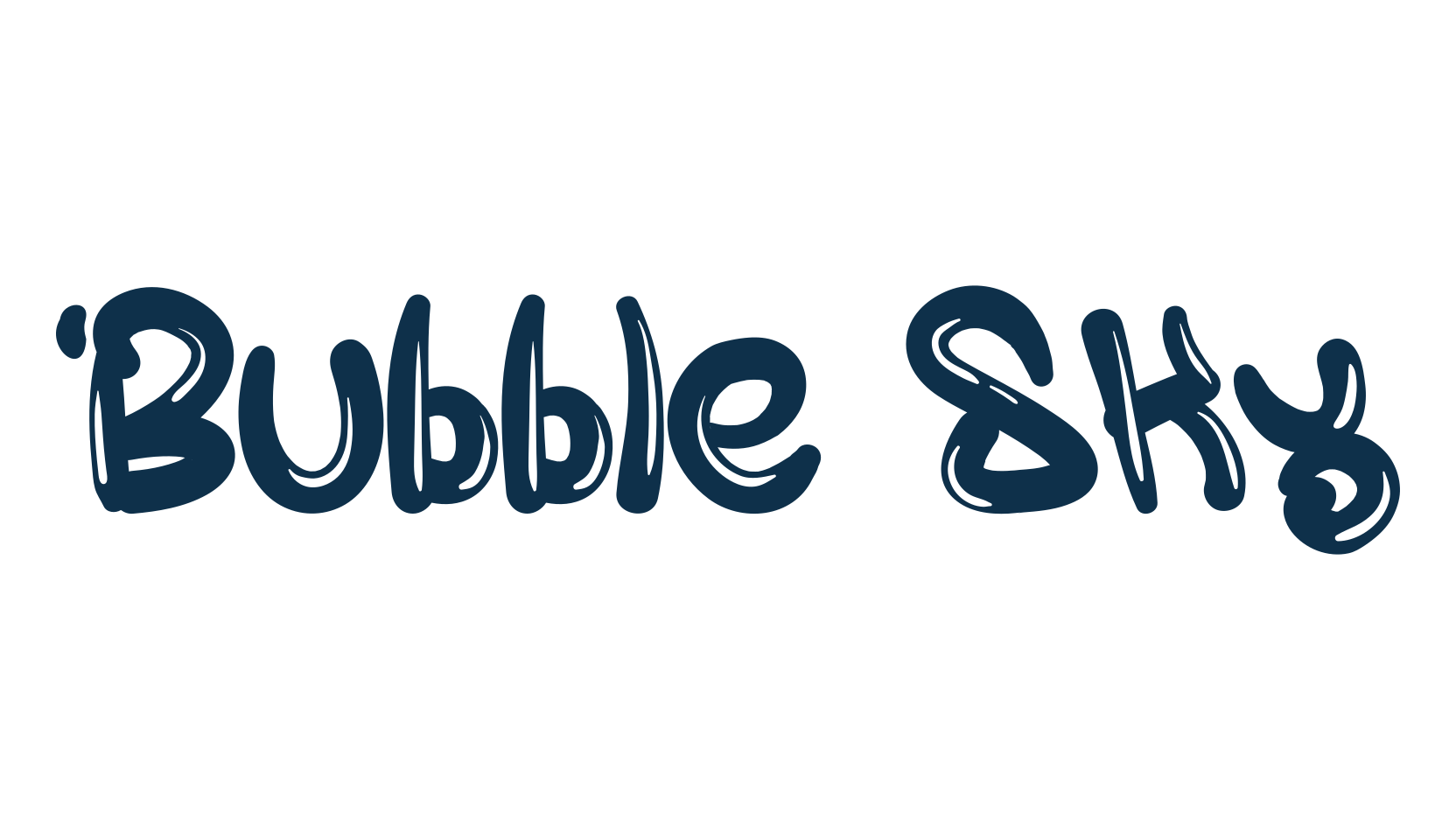 Bubble Sky, cartoon font preview
