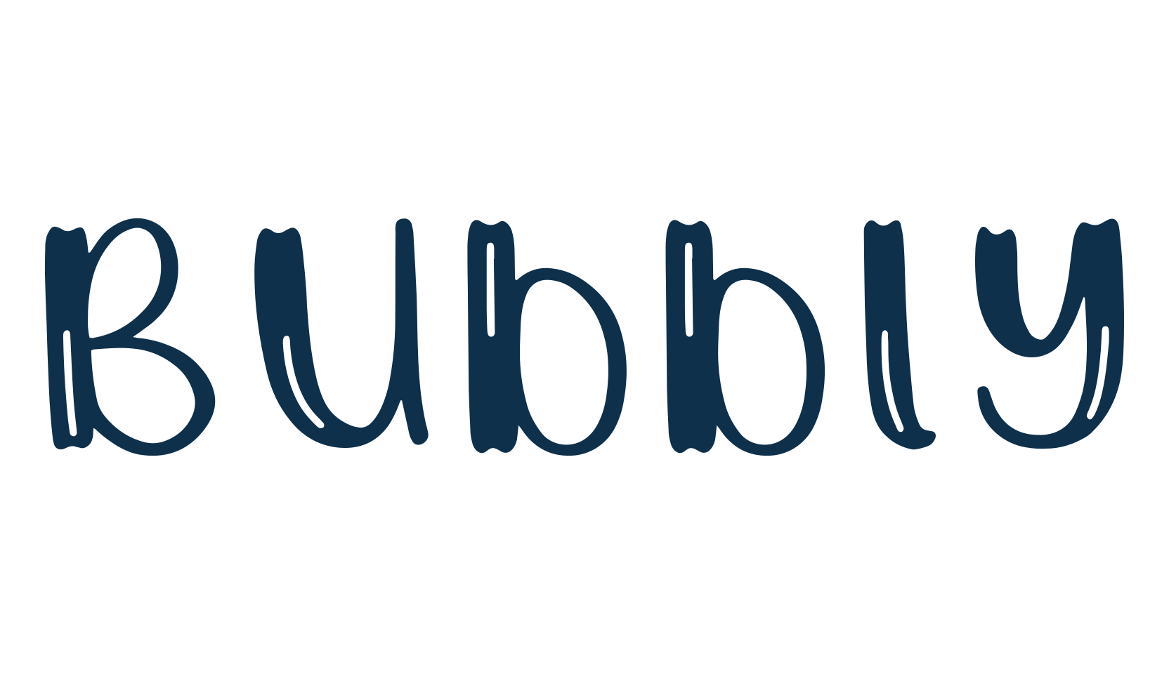 Bubbly (bubbly-2), cartoon font preview