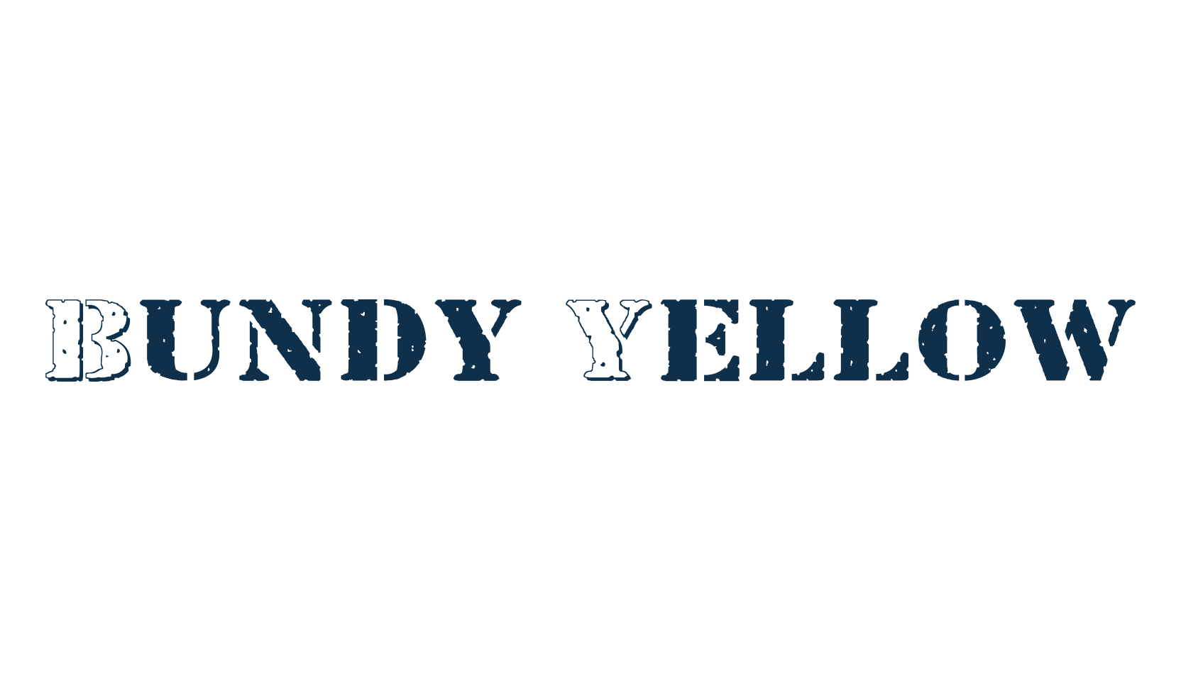 Bundy Yellow, stencil, army font preview