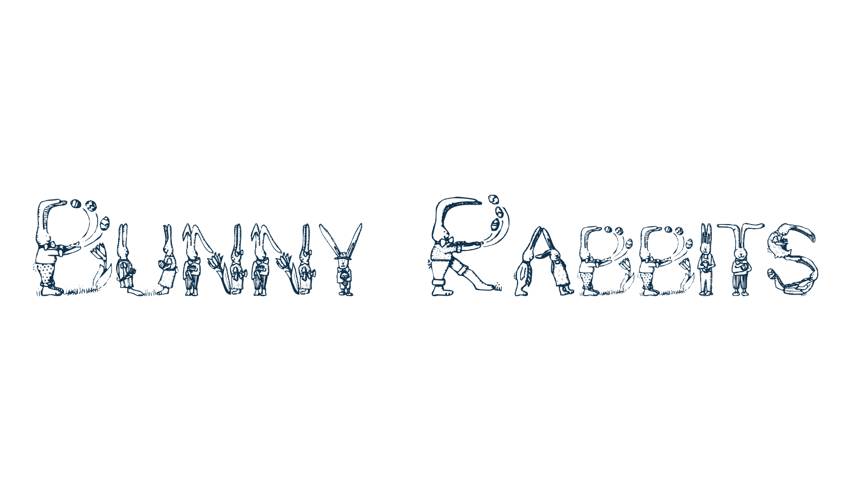 Bunny Rabbits, fancy decorative font preview