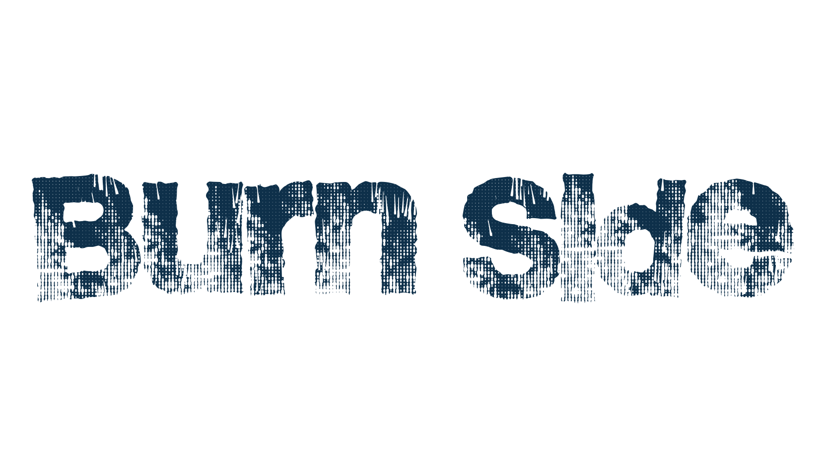 Burn Side, fancy eroded decorative font preview
