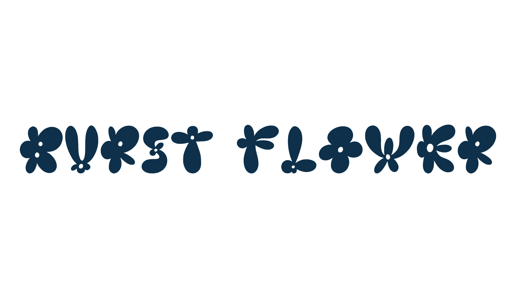 Burst Flower, fancy groovy decorative font preview