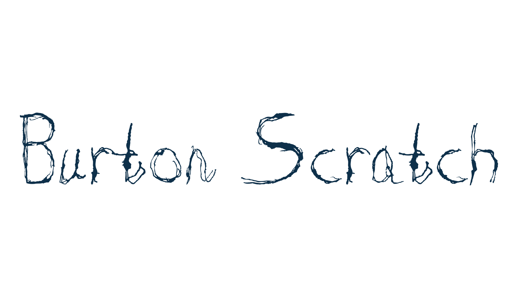 Burton Scratch, script trash fancy decorative calligraphy font preview