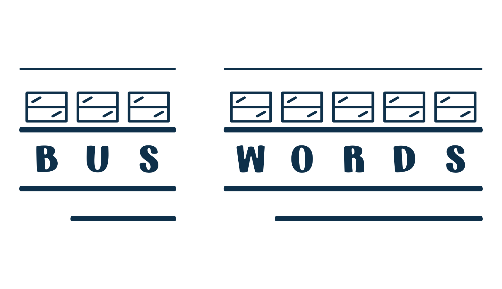 Bus Words, decorative font preview