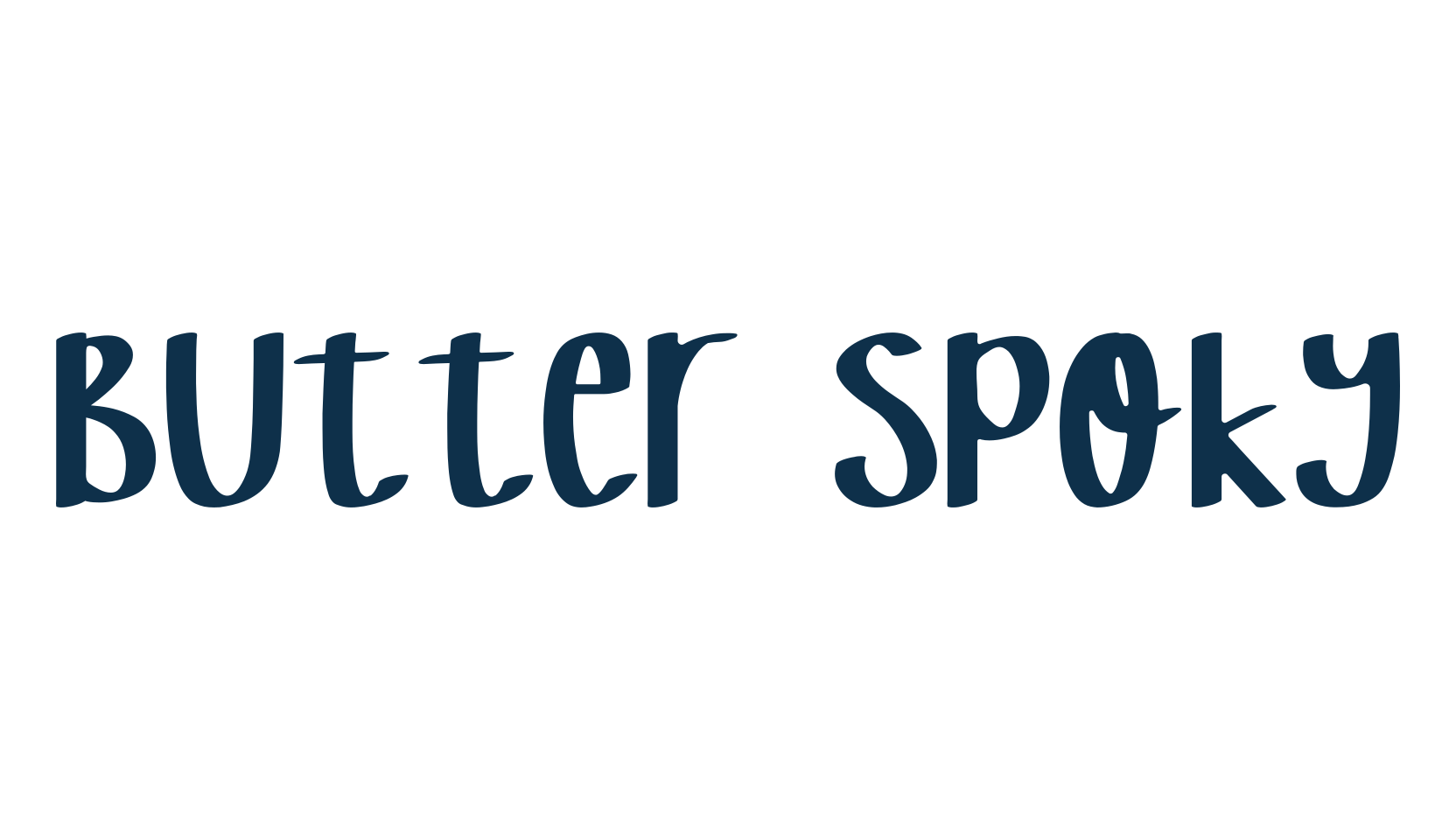 Butter Spoky, fancy cartoon decorative font preview