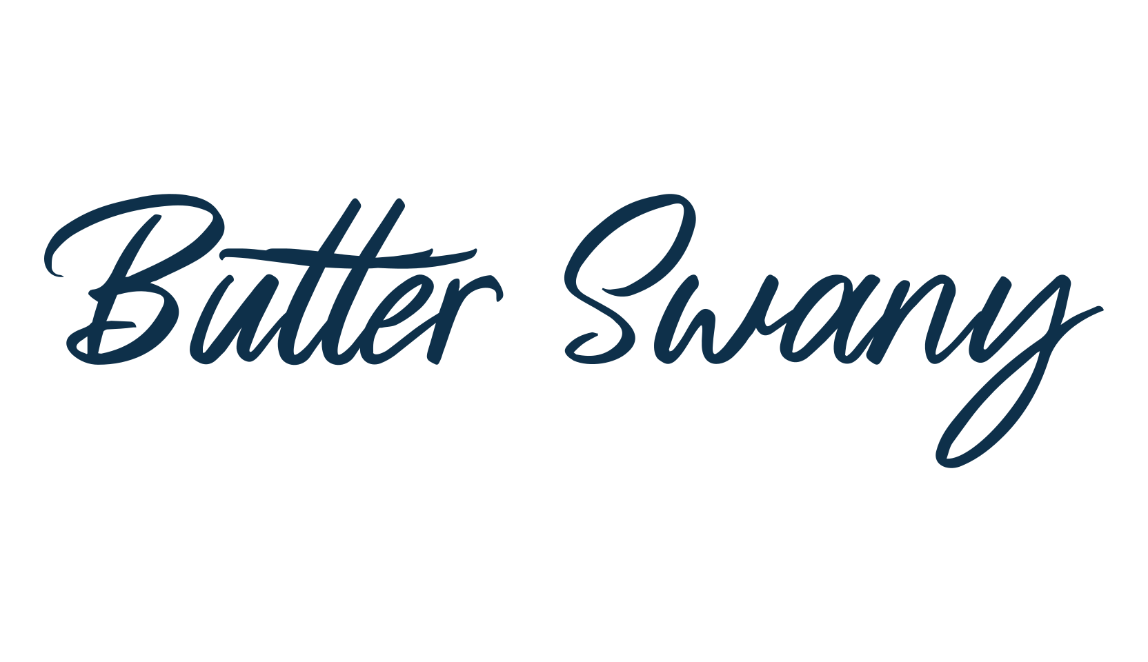 Butter Swany, script calligraphy fancy decorative font preview