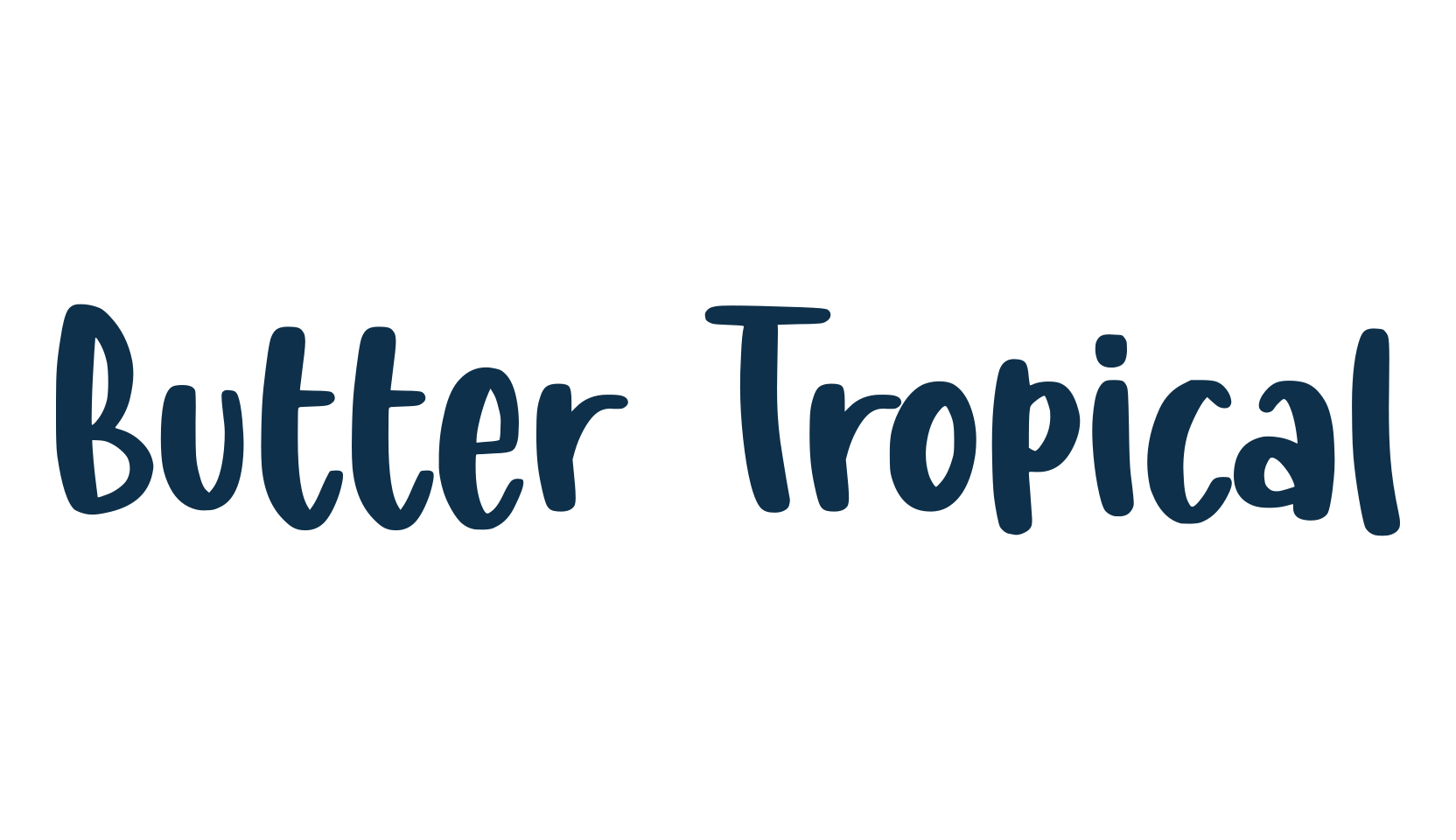Butter Tropical, handwriting font preview