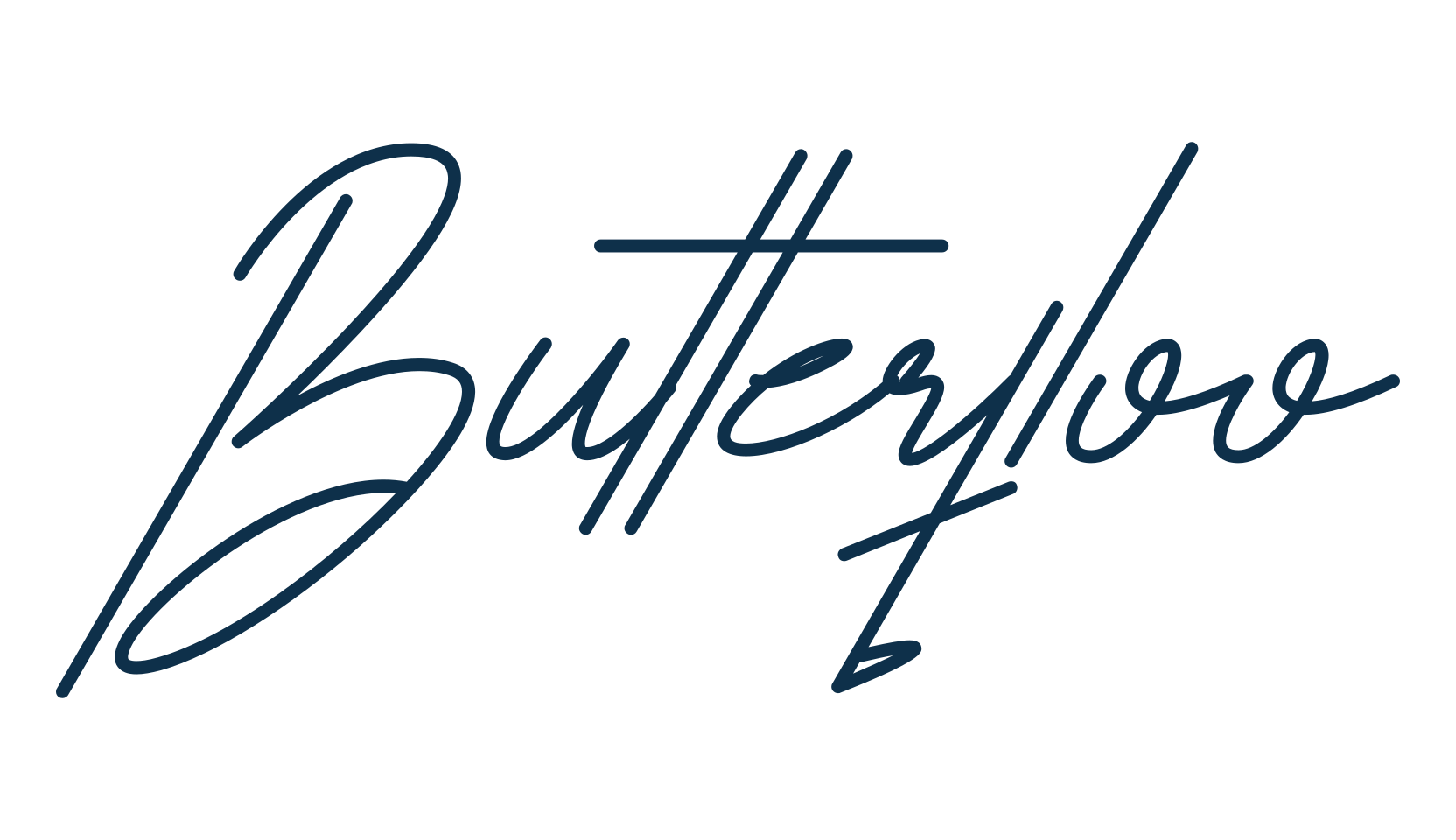 Butterfloo, script handwritten fancy decorative calligraphy font preview