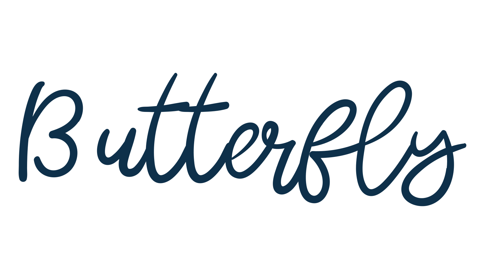 Butterfly, handwriting font preview