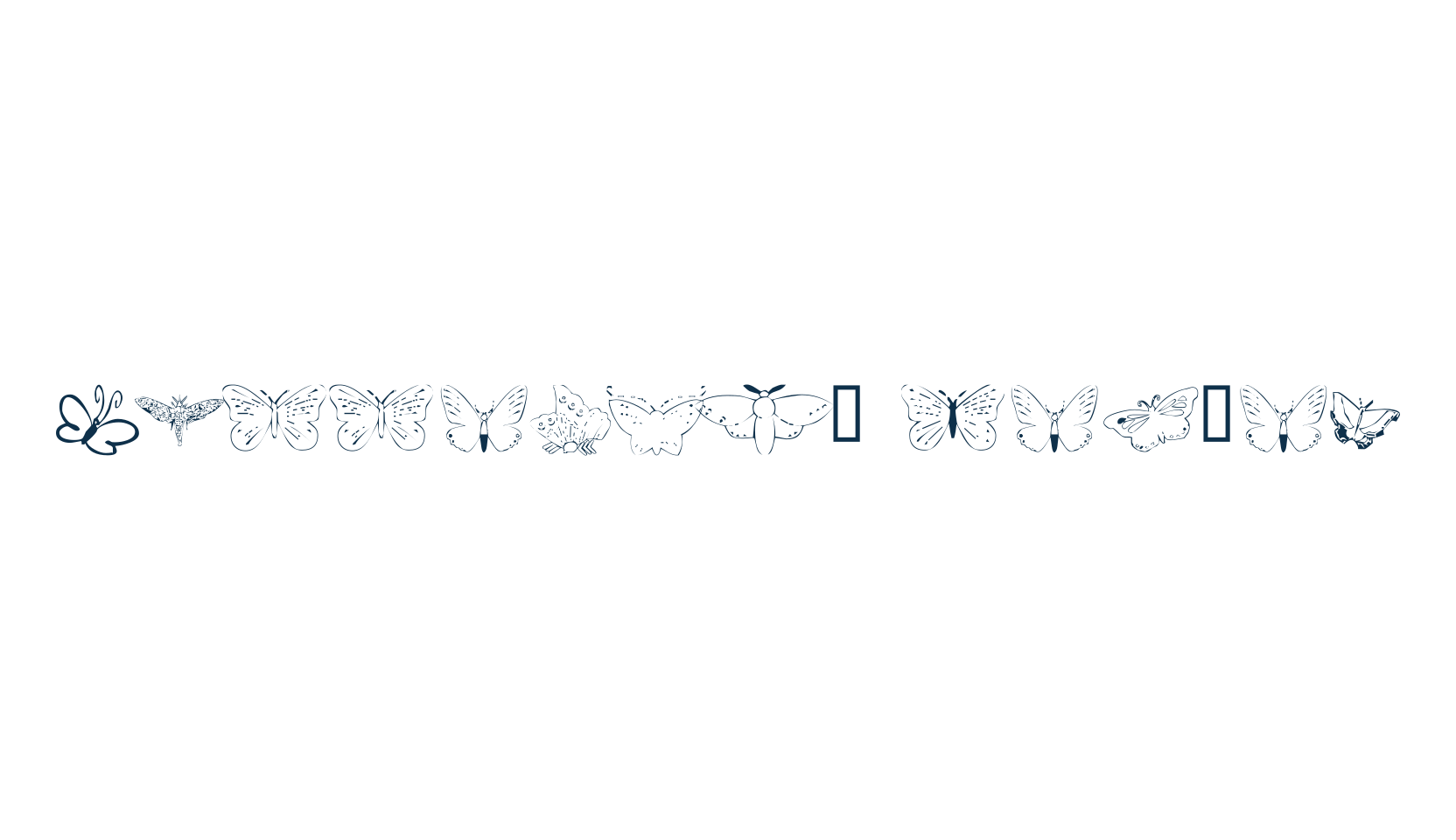 Butterfly Heaven, fancy decorative font preview