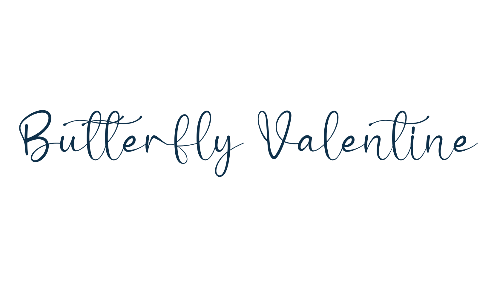 Butterfly Valentine, script handwritten fancy decorative calligraphy font preview