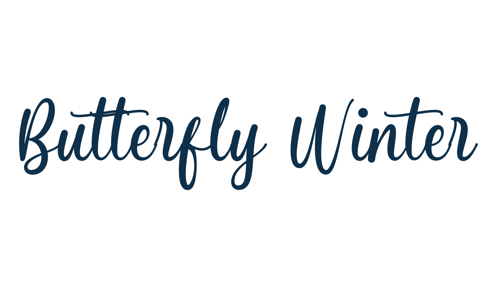 Butterfly Winter, script handwritten fancy decorative calligraphy font preview