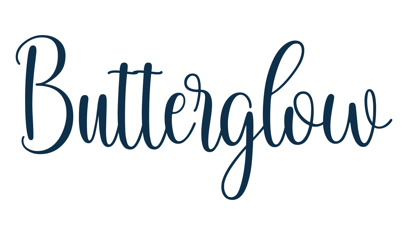 Butterglow, calligraphy font preview