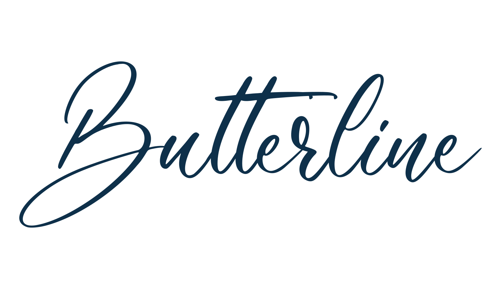 Butterline, script handwritten fancy decorative calligraphy font preview
